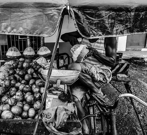 Clothes sitting on cable car