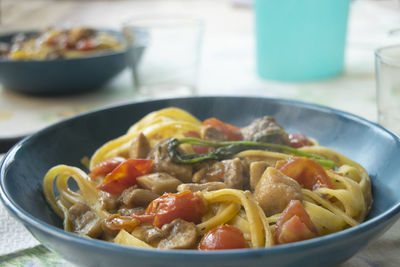 Close-up of food in plate on table