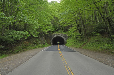 Tunnel on a rural road on the blue ridge parkway in north carolina