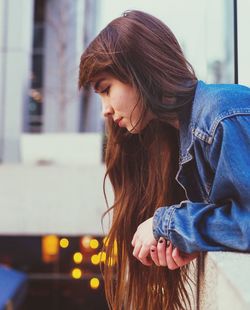 Young woman looking away