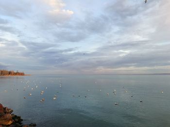 High angle view of sea against sky