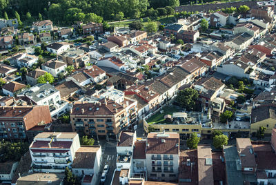 High angle view of townscape