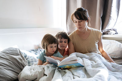 Mother and daughter at home