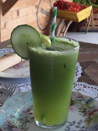 Close-up of drink on table