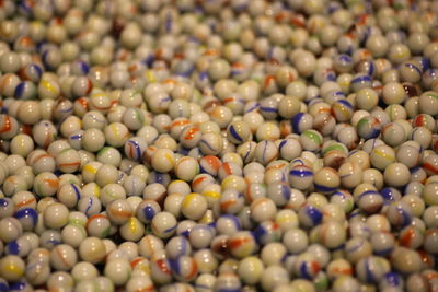 Full frame shot of colorful marbles for sale