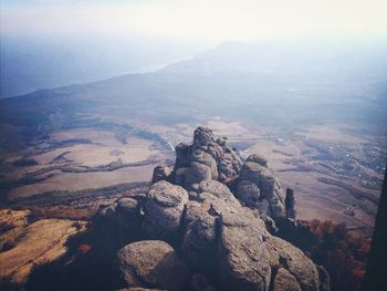 Aerial view of landscape against sky