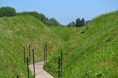 Scenic view of land against sky