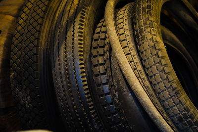 Close-up of tire track