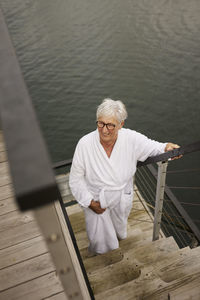 Senior women wearing dressing gown