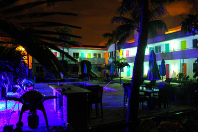 Illuminated built structure at night