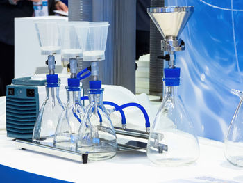 Close-up of bottles on table