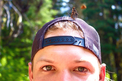 Close up selfie with a butterfly