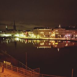 Illuminated city at night