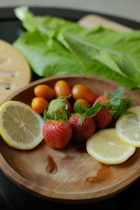 Close-up of fruits on table