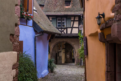 Alley amidst buildings in town