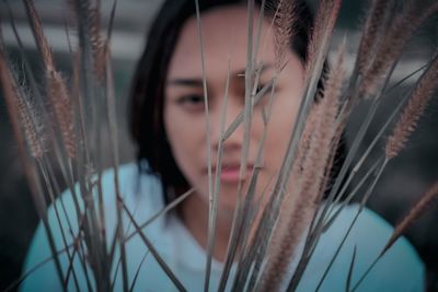 Close-up portrait of a young woman