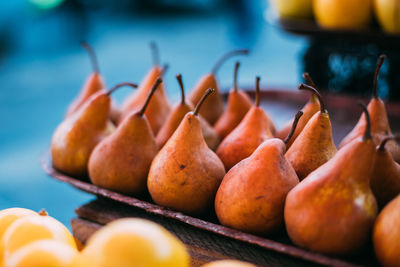 Close-up of pears for sale at market