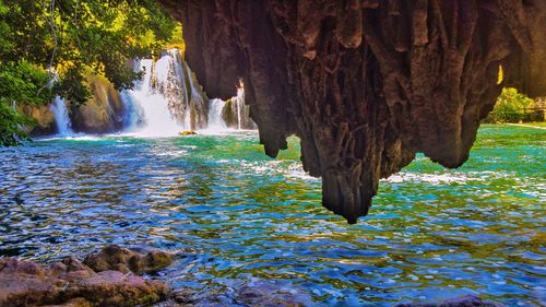 Rock formations in water