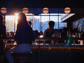 Group of people at restaurant