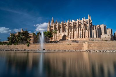 Panoramic view of catedral of palma in mallorca