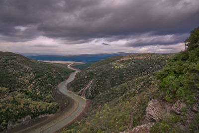 High angle view of landscape against sky