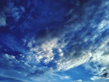 Low angle view of clouds in blue sky