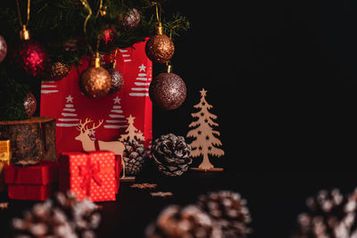 Christmas decoration hanging on tree