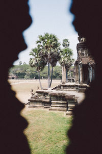 Low angle view of temple against sky