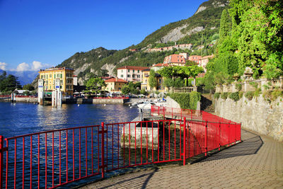 View of pathway by the lake