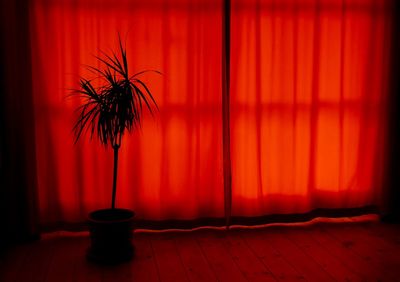 Close-up of red curtain
