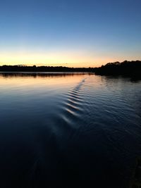 Scenic view of calm sea at sunset