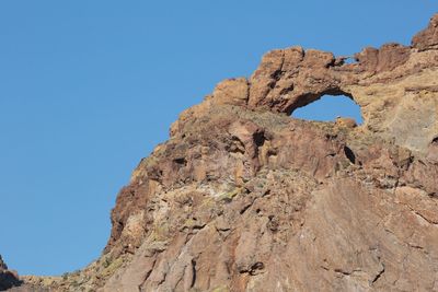 Low angle view of rock formation