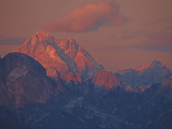 View of mountain during sunset