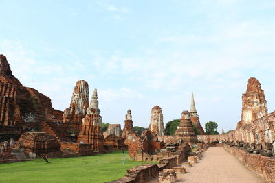 Ruins of temple in ayutthaya thailand