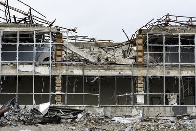 Low angle view of abandoned building