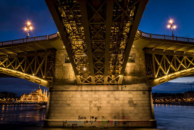 Low angle view of suspension bridge