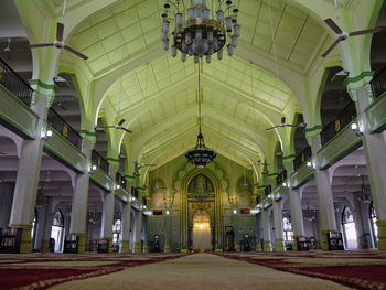 Interior of illuminated building