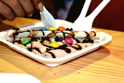 Close-up of ice cream in plate