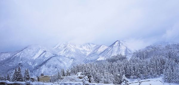 Snow covered mountain against sky