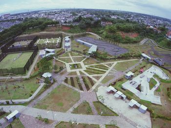 Aerial view of landscape against sky