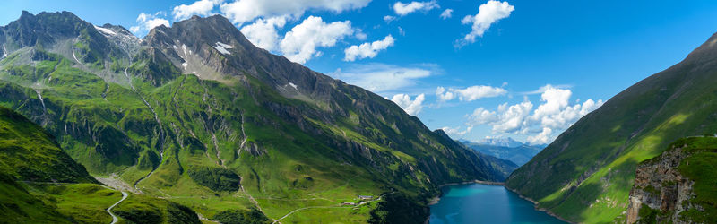 Panorama of the kaprun dam, a hydroelectric power station in the austrian alps