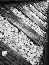 High angle view of railroad tracks