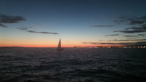 Scenic view of sea at sunset