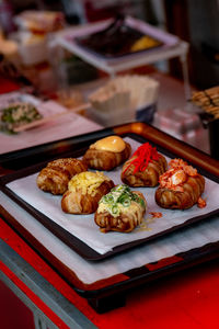 Selling traditional japanese food on the streets of kyoto