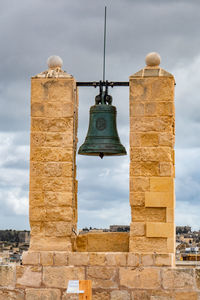 Bell of the valletta fort on the island of malta