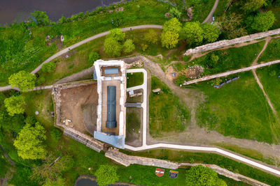 High angle view of trees on landscape