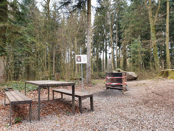 Empty bench in park