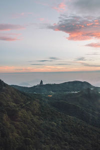 Scenic view of landscape against sky during sunset