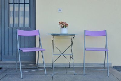 Pink flowers on table