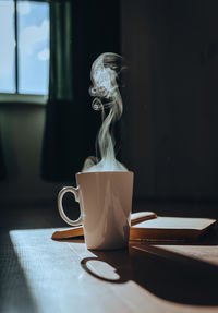 Close-up of coffee on table